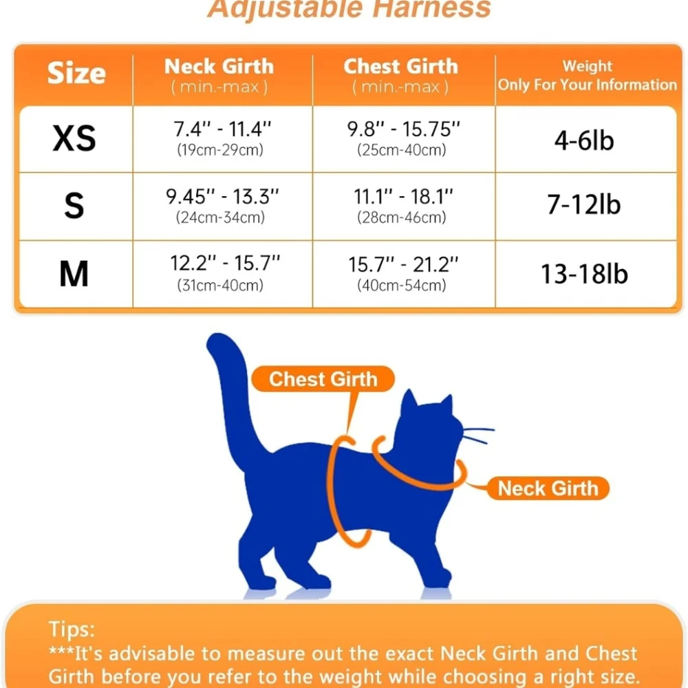 🌺 2/$20. NWT Halypet Cat Harness and Leash Set, Medium (D5)
